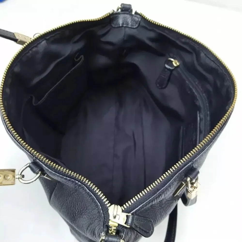 Coach Black Pebbled Leather Crossbody Tote